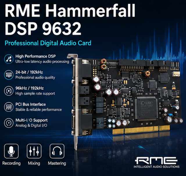 External RME HDSP9632 Hammerfall DSP PCI Audio Card 24Bit 192kHz ADAT SPDIF MIDI Professional China
