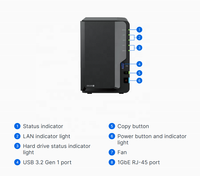 Nuovo Synology DS225+ NAS a 2 Bay Senza Dischi con Interfaccia USB, Formato Rack 2U DiskStation per Archiviazione di Rete - Disponibile