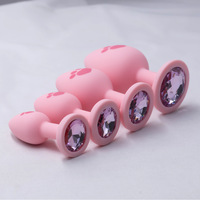 Analsex-Trainer 4-teiliges Silikon-Set mit Juwelen-Buttplugs, Analsex-Spielzeug-Kit für Anfänger Männer Frauen Paare - Katzenpfoten-Design