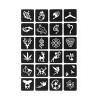 Kit de pochoirs réutilisables pour tatouage éphémère avec modèles en papier pour l'art corporel temporaire