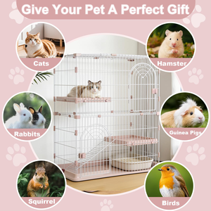 Deluxe Multi-Layer Solid <b>Cat</b> Cage Removable Design Large Space Carabiner Fixing Strong Durable Pet Cage Security Door Lock <b>Box</b> - Product Image 2