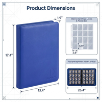 Porte-cartes en cuir PU lisse à 16 pochettes, capacité de 1024 cartes, album de cartes à collectionner imperméable à chargement latéral pour cartes de sport et TCG