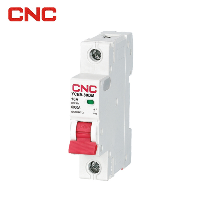 CNC BRAND DC 250V 1Poles MCB 16A 25A 32A 63A 80A Miniature Circuit Breaker