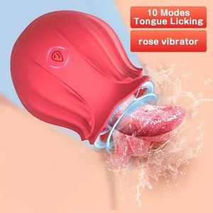 Vibratore a Forma di Rosa con Stimolazione Linguale Giocattolo Sessuale per il Piacere Femminile Fiore di Zucca Ovetto Vibrante Articoli per Adulti - Product Image 1