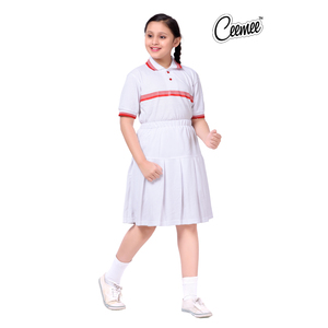 ชุดเดรสแบบมาตรฐานสำหรับเด็กผู้หญิงชุดเล่นกีฬาในโรงเรียนเสื้อยืดมีลายพิมพ์ดีไซน์ตามสั่ง - Product Image 2