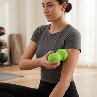 Balle de massage électrique rechargeable USB personnalisée OEM en forme d'arachide, masseur tissulaire profond pour soulager les douleurs corporelles avec minuteur de 15 minutes, vente en gros