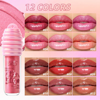 Gloss à lèvres portable avec miroir, hydratant, brillant, waterproof, longue tenue, pailleté, pour femmes