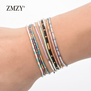 Pulsera ZMZY Para Mujer Estilo Boho <span class=keywords><strong>con</strong></span> Mini Cuentas Delica Multicolor, Joyería de Pulsera <span class=keywords><strong>con</strong></span> Cadena de Cuerda Ajustable, <span class=keywords><strong>Pulseras</strong></span> Finas Miyuki Para Mujeres - Product Image 2