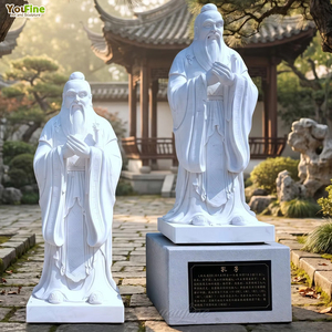 Estatua de Confucio Tallada a Mano en Mármol Blanco, Figura de Sabio Chino Antiguo de Tamaño Real para Decoración de Jardín o Templo al Aire Libre - Product Image 4
