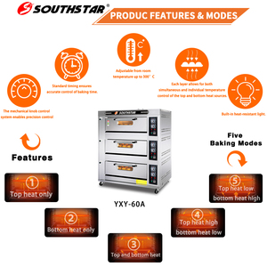 Four <span class=keywords><strong>à</strong></span> gaz commercial Southstar <span class=keywords><strong>à</strong></span> 3 niveaux et 6 plateaux, populaire, avec option de carreaux de <span class=keywords><strong>pierre</strong></span> et de vapeur - Product Image 5