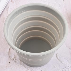 Cangkir silikon kustom dapat dilipat untuk perjalanan dapat digunakan kembali cangkir perjalanan lipat kecil portabel cangkir berkemah Backpacking <span class=keywords><strong>300ml</strong></span> - Product Image 6