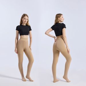 2025 taglie forti 40-130kg di nuove donne finte traslucide e calde trasparenti con pelle spessa colorata <span class=keywords><strong>collant</strong></span> foderati in pile con un cavallo per l'inverno - Product Image 4