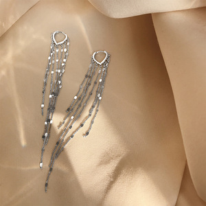 Quasten-Ohrringe, Damen-Mode, S925 Sterlingsilber, Elegante Ausstrahlung, Langer Trend-Stil für Hochzeiten - Product Image 4