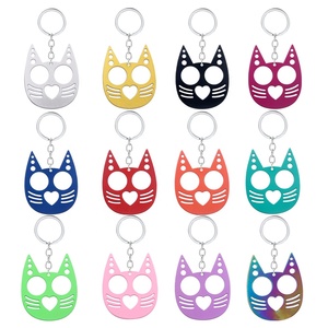 Meilleure Vente Outil Multifonction Mini Porte-clés en Métal avec Ouvre-bouteille de Sécurité, <span class=keywords><strong>Clé</strong></span> et Brise-vitre, Motif Oreilles de Chat Souriant - Product Image 2