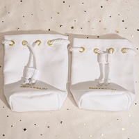 Pochette de voyage portable en polyester et coton à fond rond avec cordon de serrage pour cosmétiques, soins de la peau, parfums et articles de toilette