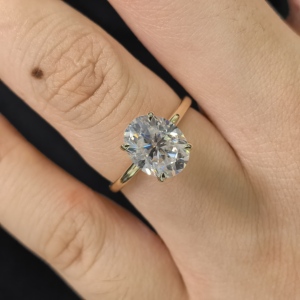 Solitaire Lab-Grown Diamond Igi Certified Wedding Rings Vvs d Oval Pear Emerald Cut Pure Gold Engagement Bague en diamant synthétique - Product Image 5