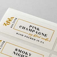 Feuille d'or timbre lin texturé bougie autocollant parfum bougie étiquettes impression personnalisée