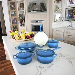 家庭用鋳鉄エナメルポットセラミックノンスティックパン多機能シチューポット平底パン - Product Image 3