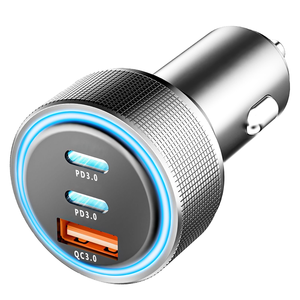 Nuevo producto, toma de encendedor de cigarrillos de 78W, doble tipo C, cargador rápido USB, adaptador de alimentación Led, salida QC3.0, coche para camión para <span class=keywords><strong>iPhone</strong></span> 16 - Product Image 1
