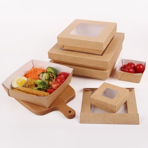 Ecofriendly PLA Biodegradable Square Round Kraft Paper Container Thực Phẩm Hộp Mì Có Tay Cầm - Product Image 6