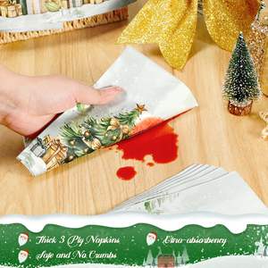 Serviettes <span class=keywords><strong>en</strong></span> <span class=keywords><strong>papier</strong></span> jetables 3 épaisseurs 8 plis <span class=keywords><strong>en</strong></span> pâte <span class=keywords><strong>de</strong></span> bois vierge, motif <span class=keywords><strong>sapin</strong></span> <span class=keywords><strong>de</strong></span> <span class=keywords><strong>Noël</strong></span>, douces et sans peluches, pour les occasions festives – Vente chaude - Product Image 3