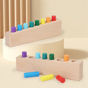Trẻ em học sớm bộ nhớ bằng gỗ phù hợp với gậy phù hợp với hội đồng quản trị trò chơi gia đình đầy màu sắc trò chơi cờ vua - Product Image 2