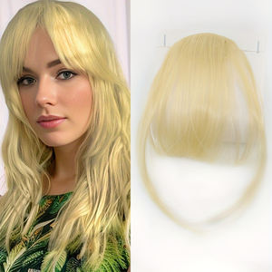 Flequillo <span class=keywords><strong>Postizo</strong></span> de Pelo Sintético para Mujer con Patillas, Flequillo Falso Delgado y Ligero, Producto al por Mayor - Product Image 2