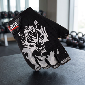 Summer Cycling Gloves <b>Half</b> Finger Polyester Breathable Non <b>Slip</b> Sun Protection Printed Riding Gloves Bicycle Motorcycle Sports - Product Image 2