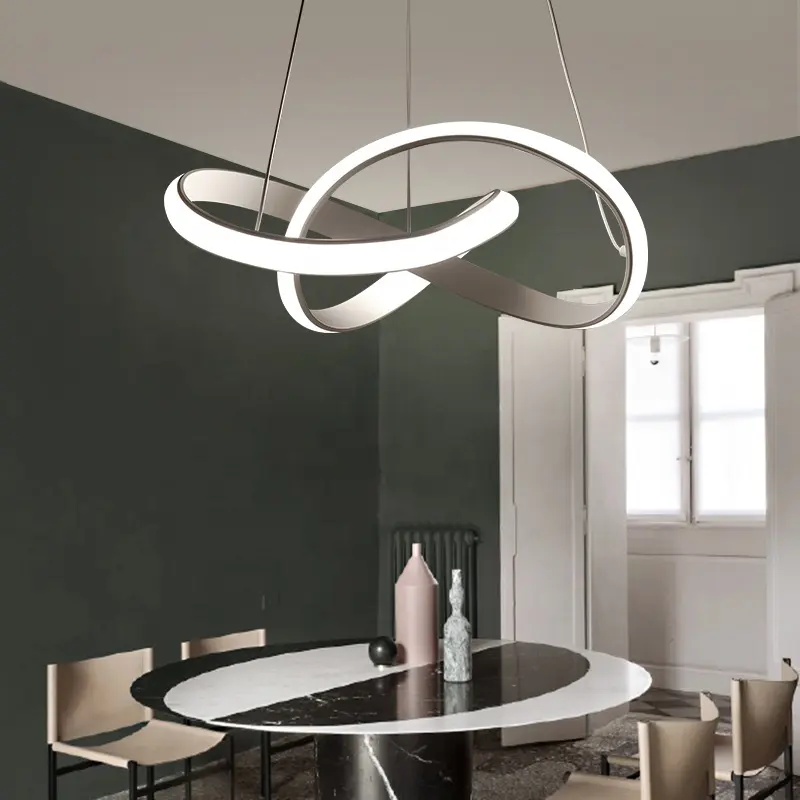 Hot Sale Designer Dining Room Lighting Dimmable LED Fixtures Ceiling Hanging Post Modern Chandelier Pendant Light Lustre
