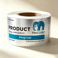 Etiquetas de Código de Barras Autoadhesivas Personalizadas para Botellas de Péptidos de 3ml/5ml/10ml, Textura Plateada, Resistentes al Agua, al Calor, de Alta Viscosidad y Anti-UV