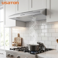 Hotte de cuisine classique de haute qualité avec éclairage LED, bon prix, commande par bouton, boîtier en aluminium, hotte aspirante
