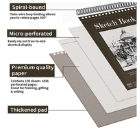 Art Supply 9 "X 12" Top Spiral Bound Sketch Book Pad Artist Sketching Drawing Pad Sans acide pour crayons de couleur graphite