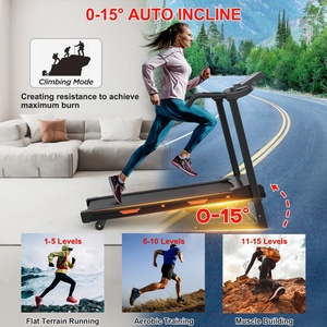 Tapis de course électrique pliable 2,5 CV pour entraînement <span class=keywords><strong>cardio</strong></span> à domicile, avec inclinaison automatique, robuste et puissant, idéal pour la maison et la salle de sport - Product Image 4