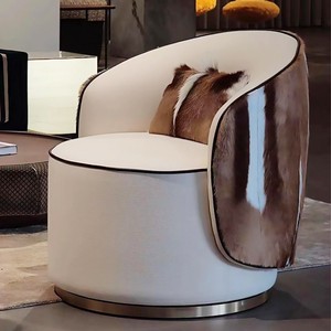 <span class=keywords><strong>Fauteuil</strong></span> de luxe italien - Chaise pivotante simple pour salon, idéale pour villa haut de gamme - Product Image 5