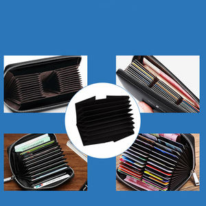 Porte-cartes en tissu à motif organique, 9,5x5,5 cm, 9 emplacements pour cartes, pages intérieures en tissu, 3 couleurs assorties, sans fermeture - Product Image 5