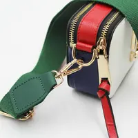 حزام كتف من النيلون الأخضر المخصص مع نهايات من الجلد للبيع بالجملة حزام بديل لحقيبة كروس