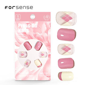 Venta al por mayor de <span class=keywords><strong>uñas</strong></span> postizas de color rosa cuadradas cortas Etiqueta de color rojo privado <span class=keywords><strong>uñas</strong></span> artificiales personalizadas elegante diseñador Prensa <span class=keywords><strong>en</strong></span> <span class=keywords><strong>uñas</strong></span> de lujo - Product Image 2