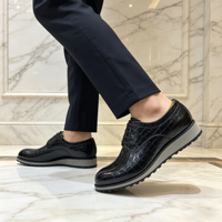 Chaussures en cuir pour hommes, confort toute la journée, en cuir de vachette, style décontracté et moderne pour le bureau, chaussures de marche, logo personnalisé, rehaussantes