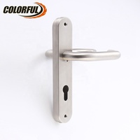 Poignée de porte moderne en acier inoxydable 201/304 finition brossée, levier pour usage domestique ou professionnel sur plaque PZ