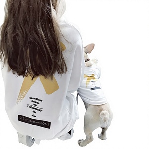 Camiseta Negra de Algodón con Estampado de X Dorado, Conjunto a Juego para Perro, Ropa de Ocio para Padres e Hijos, Uso Diario en Todas las Estaciones - Product Image 4