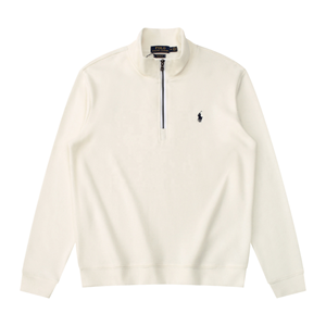 Suéter de punto tipo polo personalizado, de lujo, con bordado, de algodón, informal, con cierre de cremallera de un cuarto, para hombre, hecho en Pakistán. - Product Image 1