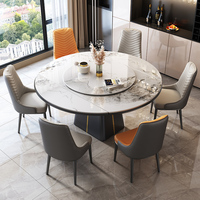 Table à manger ronde extensible en pierre frittée, design urbain avec base dorée, pour restaurant, hôtel, appartement, salle à manger à domicile