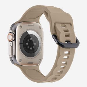 Correa de reloj inteligente deportiva de silicona de color sólido con correas corrugadas de cierre a presión simple para Ultra 2 Strap S10 9, en stock en EE. UU. - Product Image 5