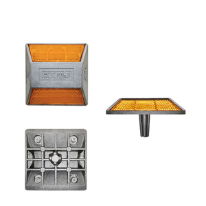 Prodotto riflettente doppio lato 100*100mm di avviso di traffico con perno stradale in alluminio di qualità eccezionale - Product Image 1