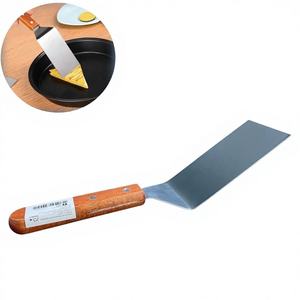 CASAMAX WL AS-1702-3 Spatule en acier inoxydable avec manche en bois antidérapant - 25x7 cm - Product Image 1
