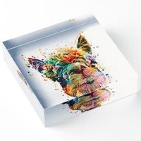 MY Acrylic Personnaliser Carré Debout Bloc Acrylique Solide Votre Poids Papier Transparent dans le Bureau ou le Bureau