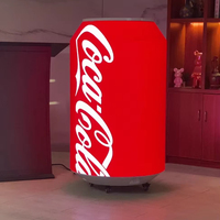 Pantalla LED GOB de 3840HZ con Forma de Lata para Tiendas Minoristas, Pantalla LED Flexible de Forma Especial Irregular
