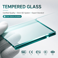 Vidrio Templado Transparente de 8mm, 10mm y 12mm, Vidrio de Seguridad para Construcción, para Ventanas, Puertas y Muros Cortina