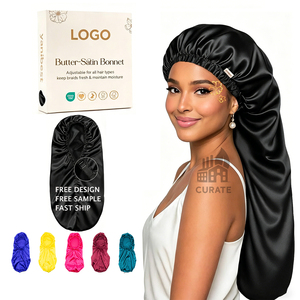 <span class=keywords><strong>Bonnet</strong></span> de nuit <span class=keywords><strong>en</strong></span> <span class=keywords><strong>satin</strong></span> personnalisé avec logo, bande élastique, <span class=keywords><strong>bonnet</strong></span> de luxe <span class=keywords><strong>en</strong></span> <span class=keywords><strong>satin</strong></span> pour <span class=keywords><strong>cheveux</strong></span> longs, usage quotidien naturel - Product Image 1