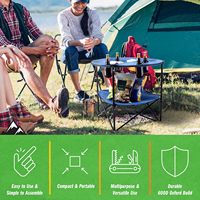 Table de camping portable, tables de plage en plein air pour table de pique-nique pliable en sable avec 4 porte-gobelets et sac de transport,